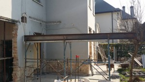 montaggio putrella IPE 6 metri ristrutturazione casa treviso mestre mogliano